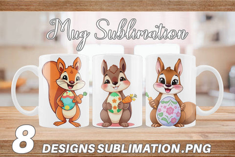 Mug Wrap Easter Squirrel Sublimation artnoy 