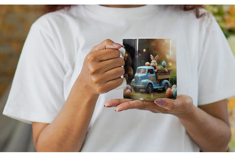 Mug Wrap Easter Truck With Bunny Sublimation artnoy 