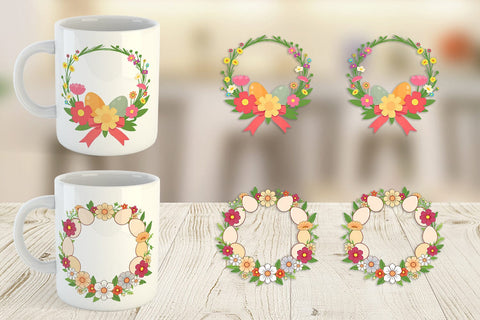 Mug Wrap Easter Wreath Sublimation artnoy 