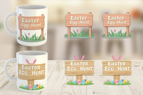 Mug Wrap Egg Hunt Sign Sublimation artnoy 