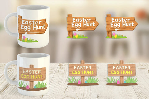 Mug Wrap Egg Hunt Sign Sublimation artnoy 