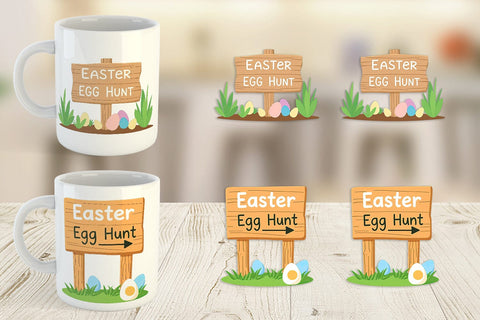 Mug Wrap Egg Hunt Sign Sublimation artnoy 
