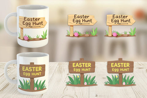 Mug Wrap Egg Hunt Sign Sublimation artnoy 