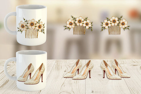 Mug Wrap Elegant Bridal Accessories and Keepsakes Sublimation artnoy 