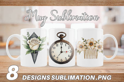 Mug Wrap Elegant Bridal Accessories and Keepsakes Sublimation artnoy 