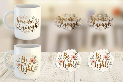 Mug Wrap Elegant Gold Motivational Quotes Sublimation artnoy 