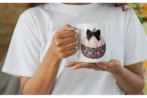 Mug Wrap Elegant Soft Goth Pumpkin Watercolor Sublimation artnoy 