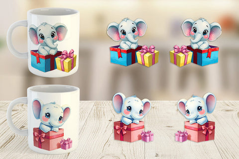 Mug Wrap Elephant Gift Sublimation artnoy 