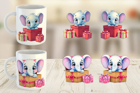 Mug Wrap Elephant Gift Sublimation artnoy 