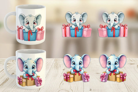 Mug Wrap Elephant Gift Sublimation artnoy 
