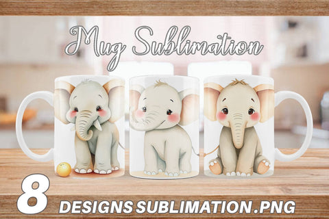 Mug Wrap Elephant Wildlife Sublimation artnoy 