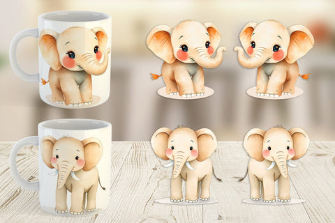 Mug Wrap Elephant Wildlife Sublimation artnoy 