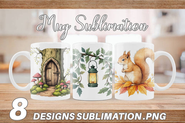 Mug Wrap Enchanted Autumn Forest Sublimation artnoy 