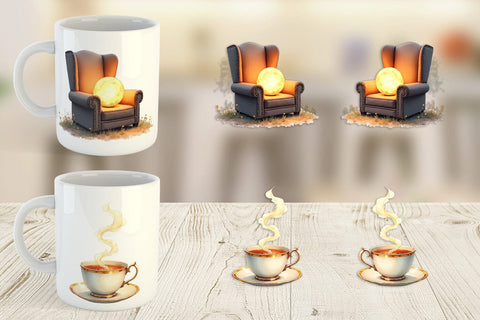 Mug Wrap Enchanted Reading Nook Sublimation artnoy 