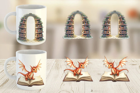 Mug Wrap Enchanted Reading Nook Sublimation artnoy 