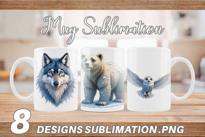 Mug Wrap Enchanted Winter Forest & Arctic Friends Sublimation artnoy 