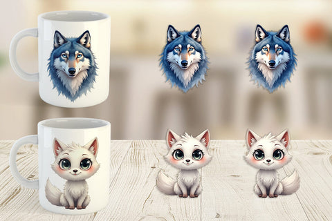 Mug Wrap Enchanted Winter Forest & Arctic Friends Sublimation artnoy 