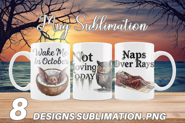 Mug Wrap Eternally Lazy Goth Summer Quote Sublimation artnoy 