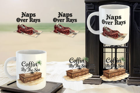 Mug Wrap Eternally Lazy Goth Summer Quote Sublimation artnoy 