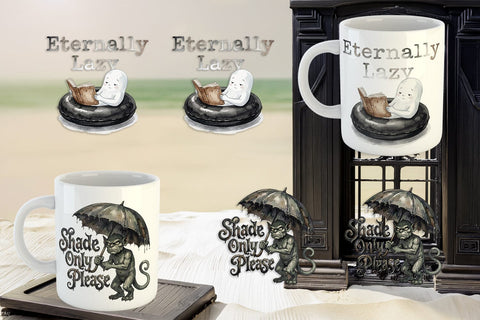 Mug Wrap Eternally Lazy Goth Summer Quote Sublimation artnoy 