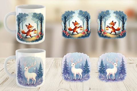 Mug Wrap Ethereal Forest Creatures Sublimation artnoy 