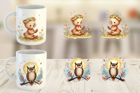 Mug Wrap Ethereal Forest Creatures Sublimation artnoy 