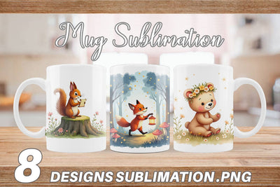 Mug Wrap Ethereal Forest Creatures Sublimation artnoy 