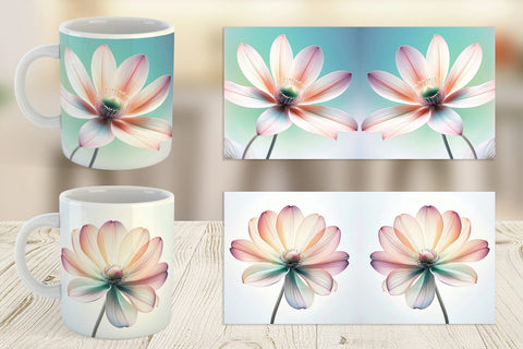 Mug Wrap Ethereal Pastel Flower Sublimation artnoy 