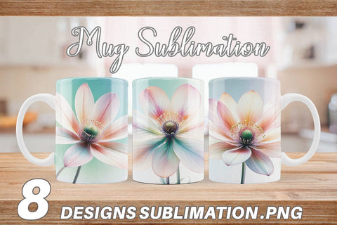 Mug Wrap Ethereal Pastel Flower Sublimation artnoy 
