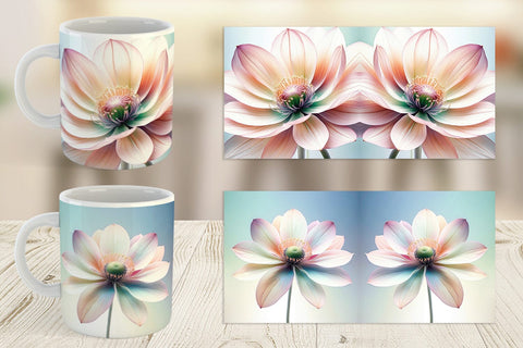 Mug Wrap Ethereal Pastel Flower Sublimation artnoy 