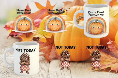 Mug Wrap Exhausted Autumn Groovy Sublimation artnoy 