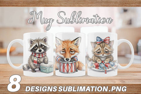 Mug Wrap Exhausted BBQ Animal Burnout Vibes Sublimation artnoy 
