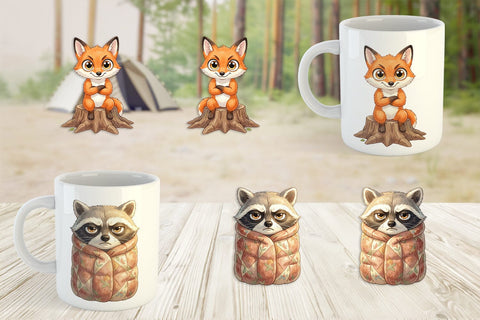 Mug Wrap Exhausted Hiker Animal Watercolor SVG artnoy 