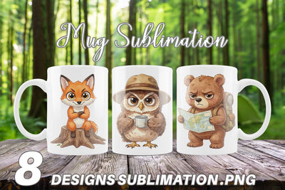 Mug Wrap Exhausted Hiker Animal Watercolor SVG artnoy 
