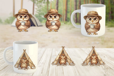 Mug Wrap Exhausted Hiker Animal Watercolor SVG artnoy 