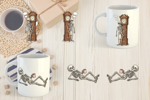 Mug Wrap Exhausted Lazy Dad Bone Watercolor Sublimation artnoy 