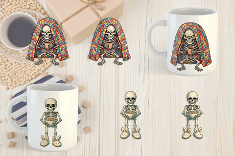 Mug Wrap Exhausted Lazy Dad Bone Watercolor Sublimation artnoy 