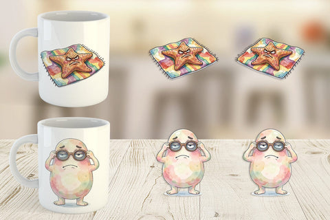 Mug Wrap Exhausted Mutant Beach Sublimation artnoy 