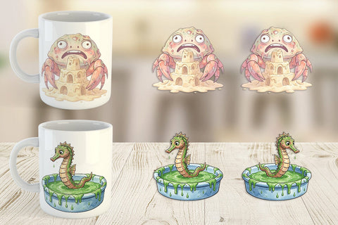 Mug Wrap Exhausted Mutant Beach Sublimation artnoy 