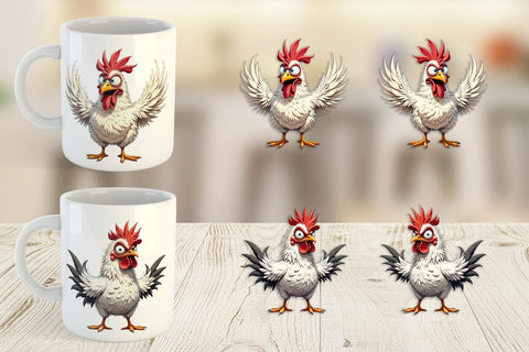 Mug Wrap Expressive Chicken Sublimation artnoy 