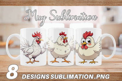 Mug Wrap Expressive Chicken Sublimation artnoy 