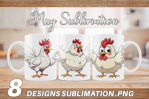Mug Wrap Expressive Chicken Sublimation artnoy 