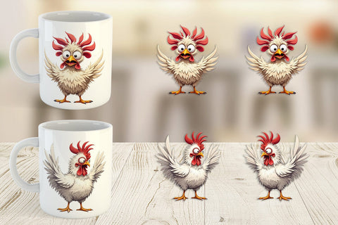 Mug Wrap Expressive Chicken Sublimation artnoy 