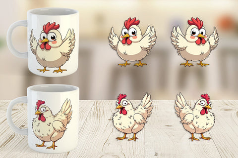Mug Wrap Expressive Chicken Sublimation artnoy 