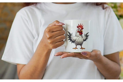 Mug Wrap Expressive Chicken Sublimation artnoy 