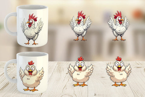 Mug Wrap Expressive Chicken Sublimation artnoy 