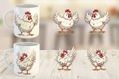 Mug Wrap Expressive Chicken Sublimation artnoy 