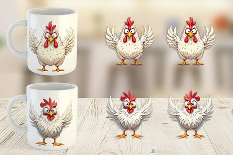 Mug Wrap Expressive Chicken Sublimation artnoy 
