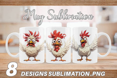 Mug Wrap Expressive Chicken Sublimation artnoy 