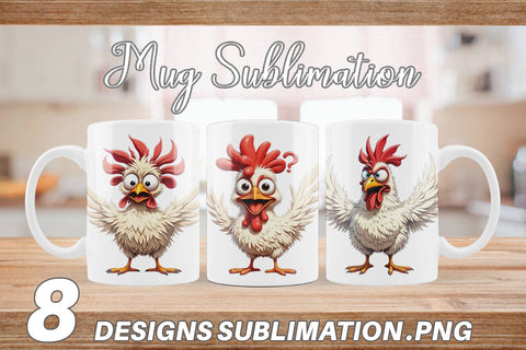 Mug Wrap Expressive Chicken Sublimation artnoy 